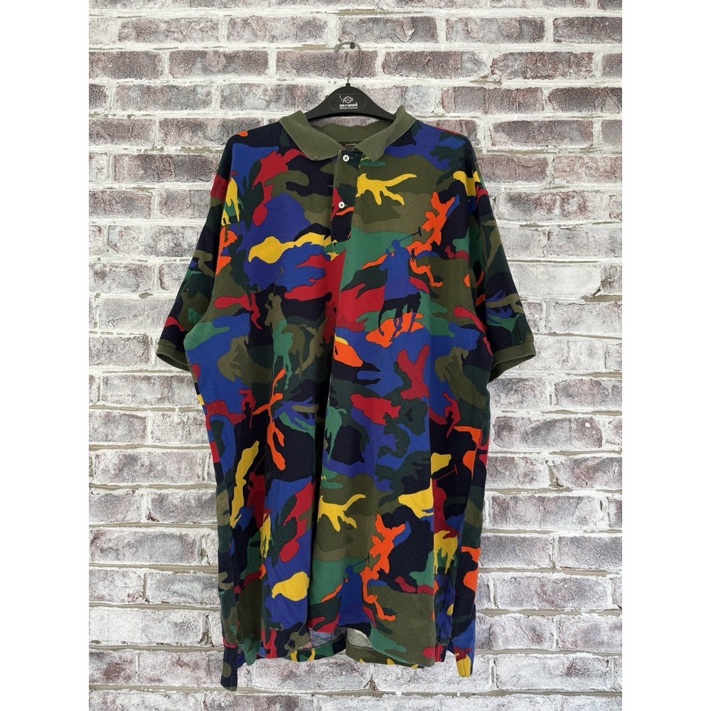 Polo Ralph Lauren Camouflage Pony Mesh Polo Shirt Rugged Multicolor Size 3XLT
